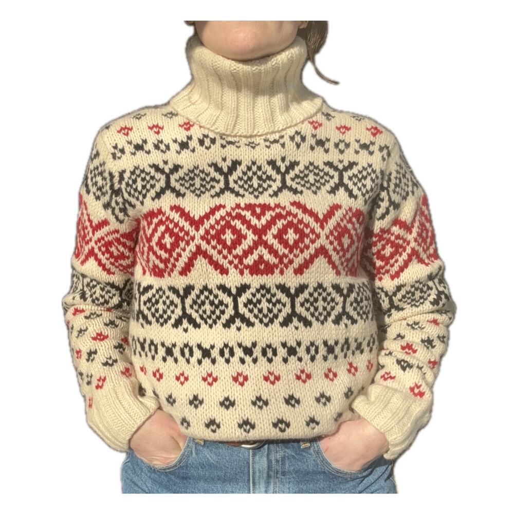 90s Sweater 70% Lambs Wool & Angora Rabbit Blend, Chunky, Nordic, Women's Small